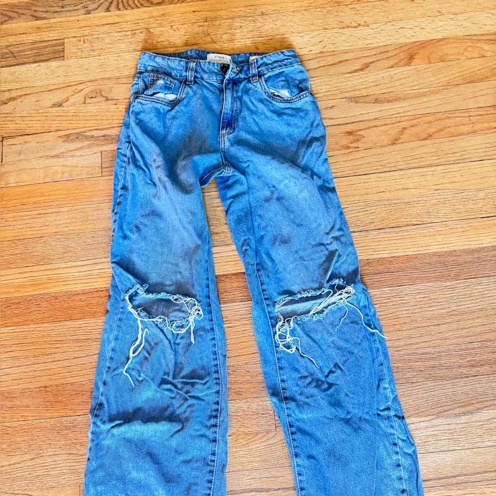 Cotton On Distressed Blue Boyfriend Jeans